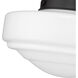 Ingalls 1 Light 12 inch Matte Black Pendant Ceiling Light in Vintage Milk Glass, Medium